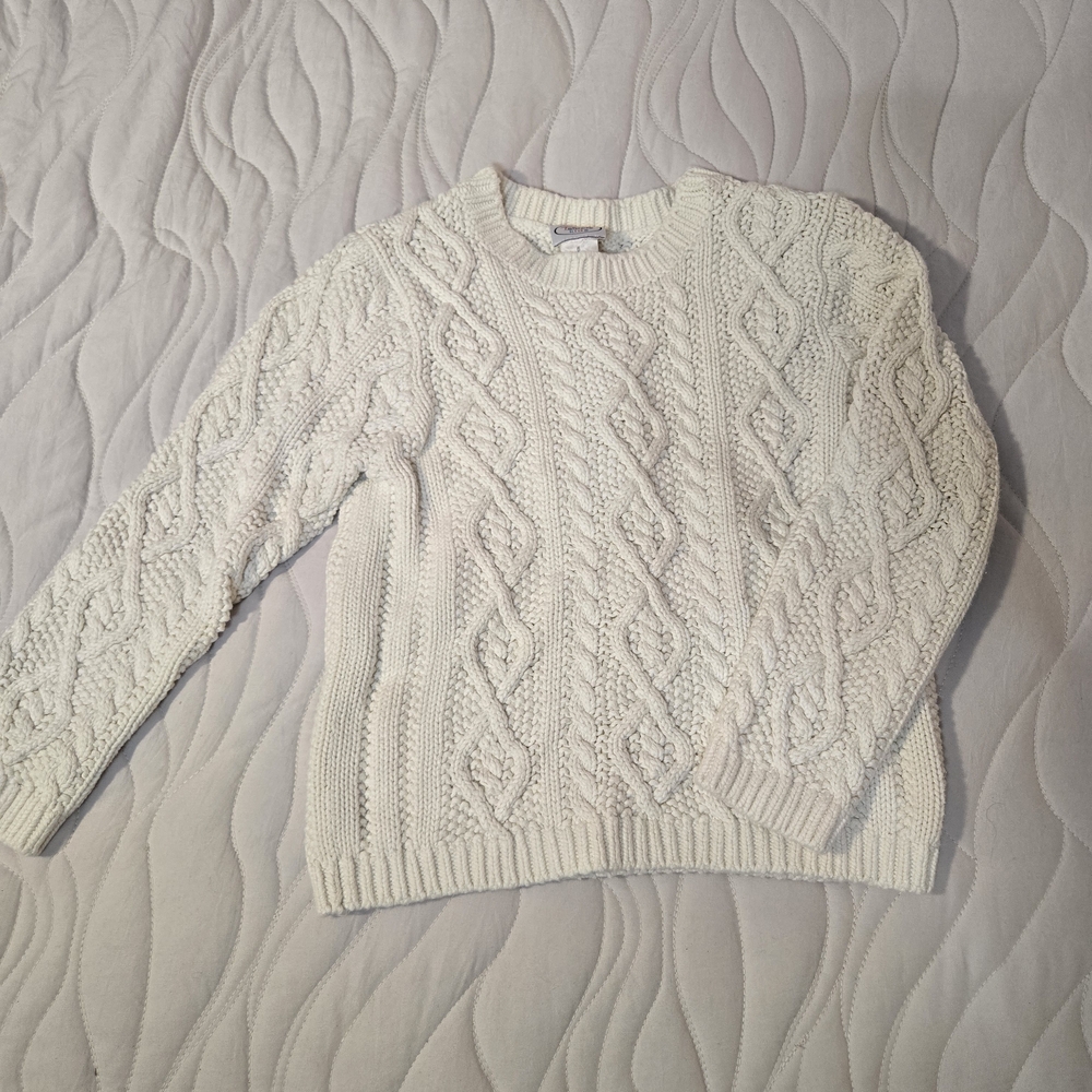 Talbots Kids‎ Vintage Cream Cable Knit Sweater